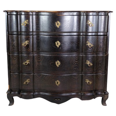 Chest of Drawers in Stained Oak with Brass, 1700s-UY-1723429