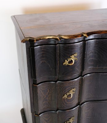 Chest of Drawers in Stained Oak with Brass, 1700s-UY-1723429