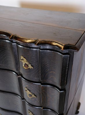 Chest of Drawers in Stained Oak with Brass, 1700s-UY-1723429