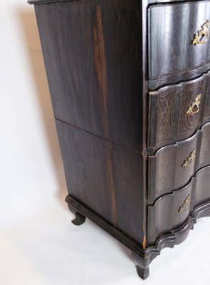 Chest of Drawers in Stained Oak with Brass, 1700s-UY-1723429