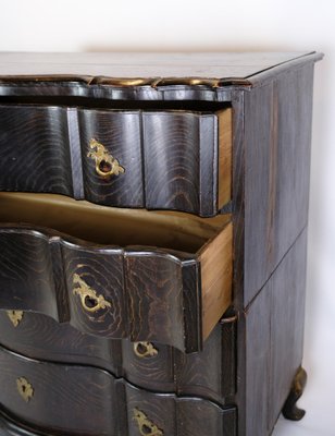 Chest of Drawers in Stained Oak with Brass, 1700s-UY-1723429