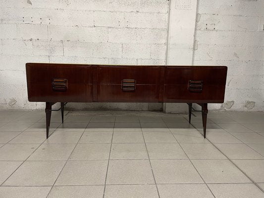 Chest of Drawers in Teak Wood and Top with Colored Glass, 1960s-JHL-2043297