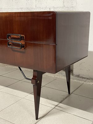 Chest of Drawers in Teak Wood and Top with Colored Glass, 1960s-JHL-2043297