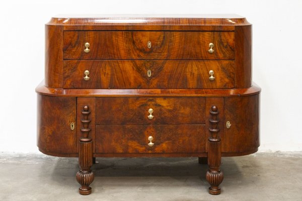 Chest of Drawers in Walnut Root, 1930s-WUN-2032054