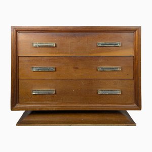 Chest of Drawers with Glass Block Handles, 1940s-HLV-2024366