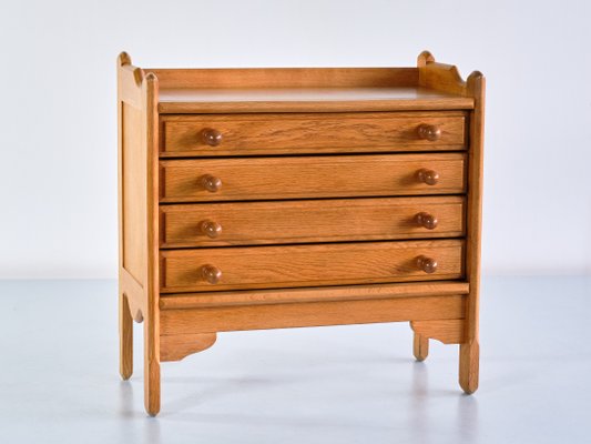 Chest of Four Drawers in Oak by Guillerme Et Chambron for Votre Maison, France, 1960s-FMT-1183085