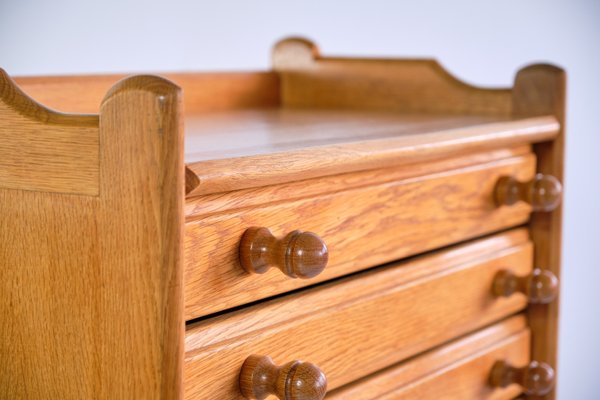 Chest of Four Drawers in Oak by Guillerme Et Chambron for Votre Maison, France, 1960s-FMT-1183085