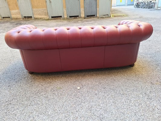 Chester 2-Seater Sofa in Bordeaux Leather from Poltrona Frau, 1990s-OHK-1787048