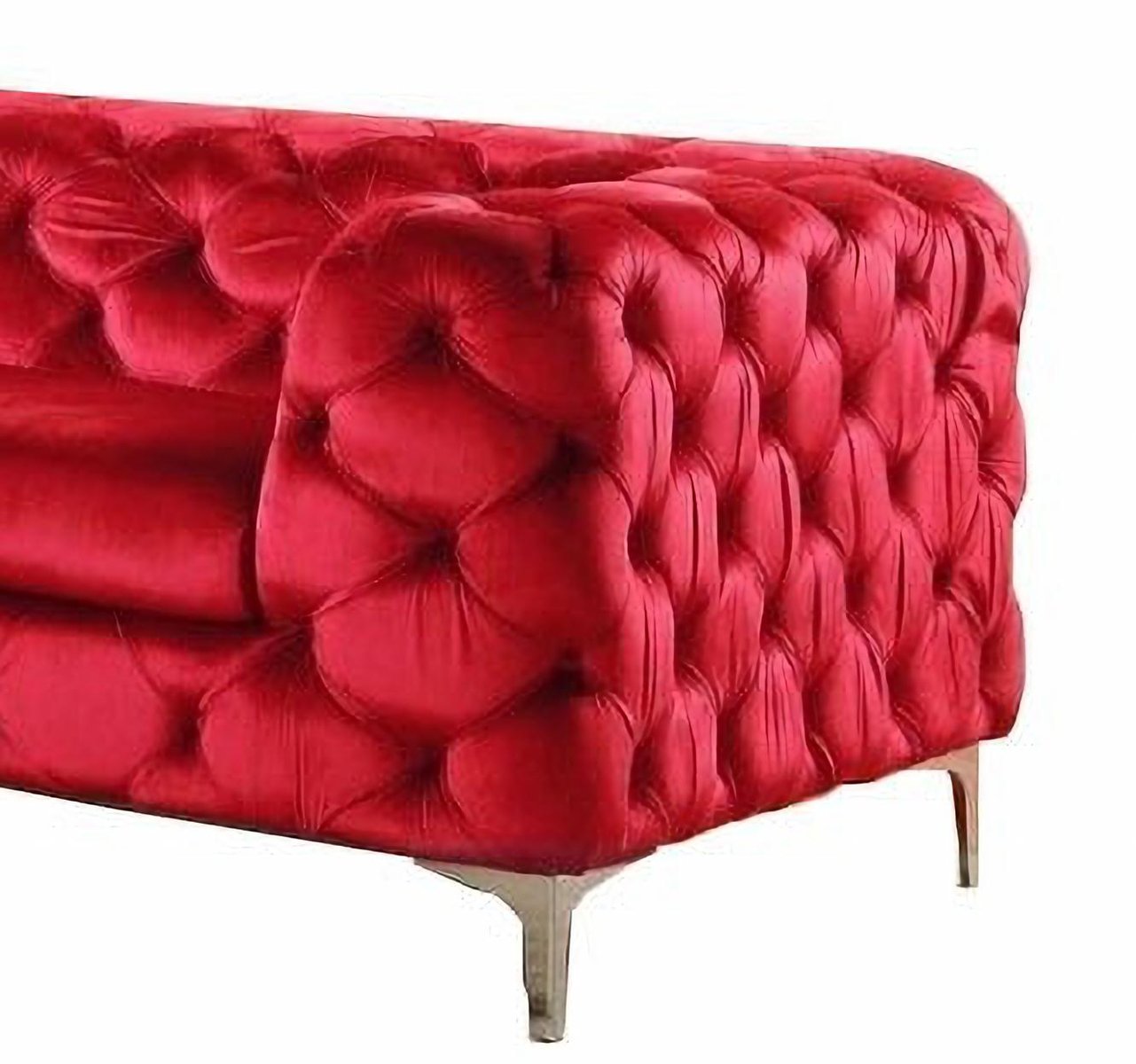 Chester Three-Seater Sofa in Red Wine Velvet by Europa Antiques