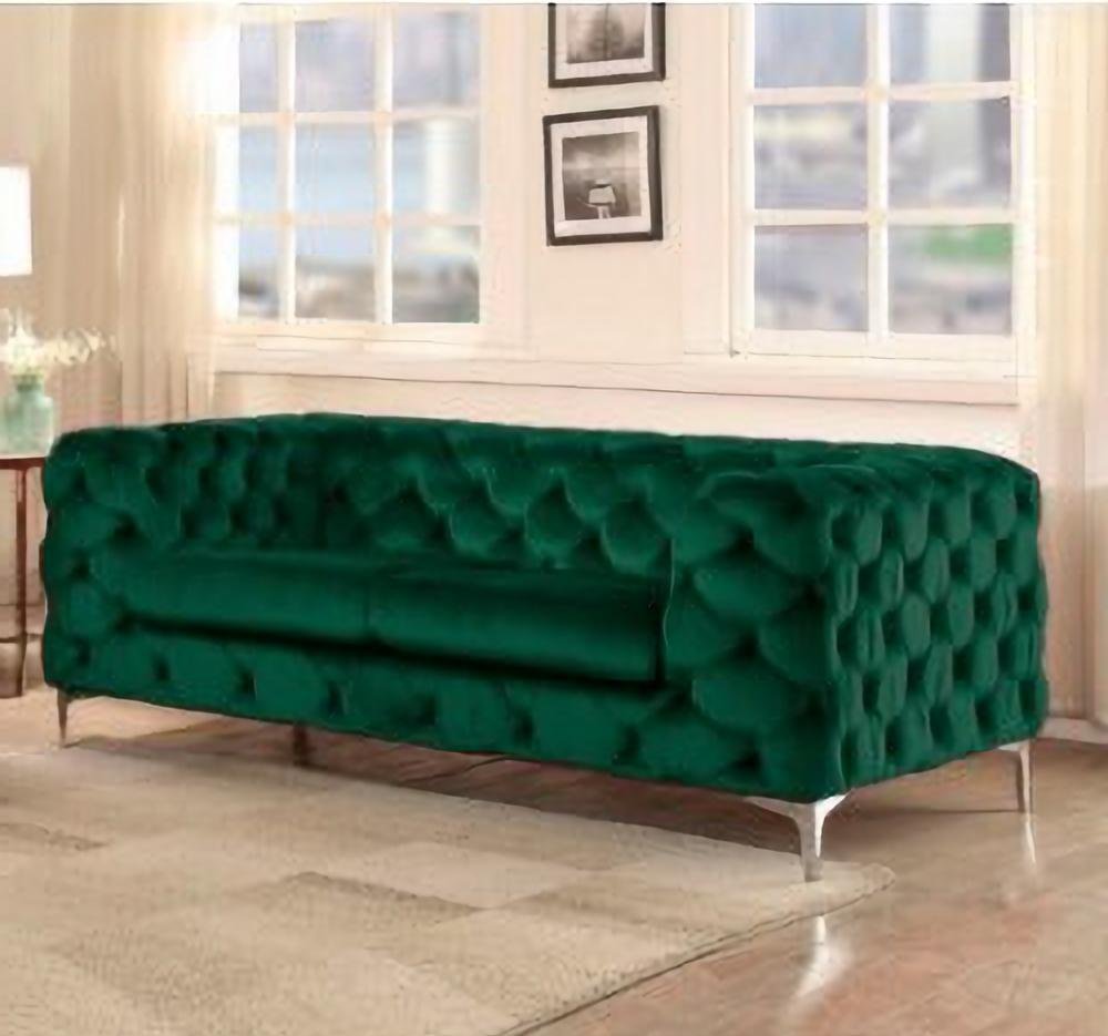 Chester Two-Seater Sofa in Green Velvet by Europa Antiques