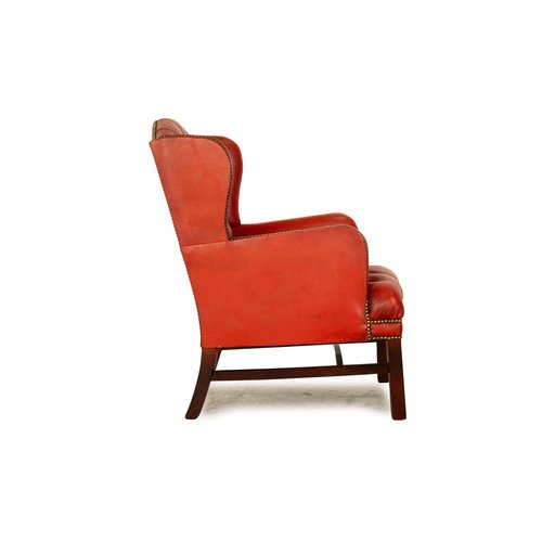 Chesterfield Armchair in Red Leather