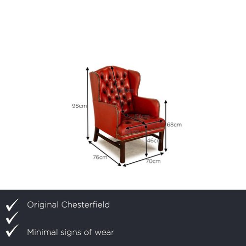 Chesterfield Armchair in Red Leather