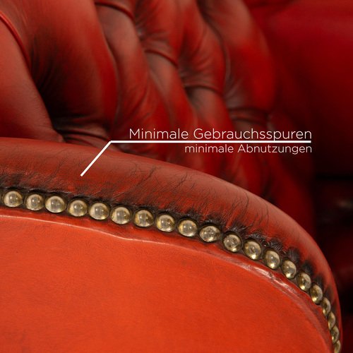 Chesterfield Armchair in Red Leather