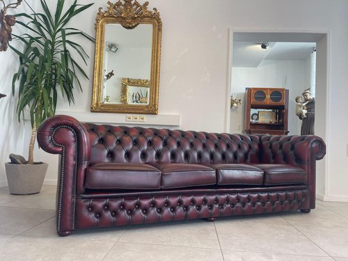 Chesterfield Club Sofa in Oxblood Red