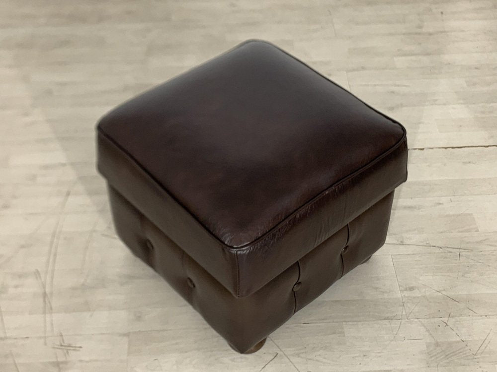 Chesterfield Pouf in Dark Brown