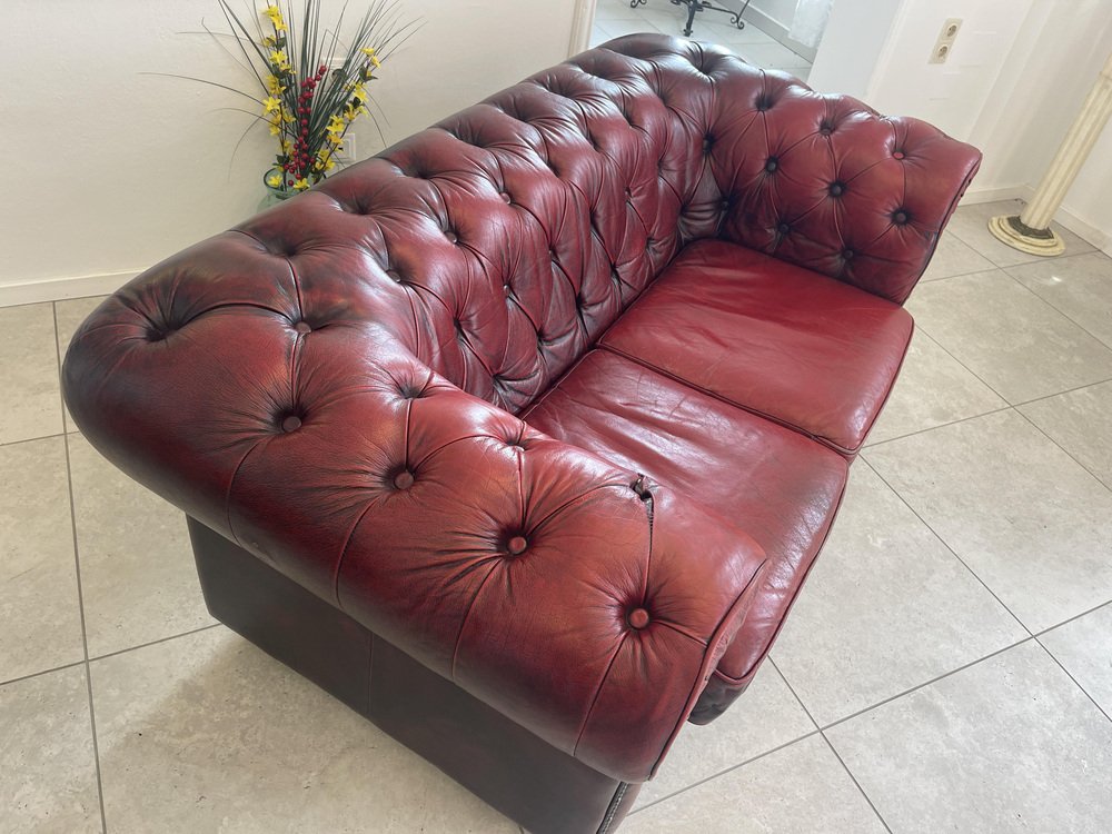 Chesterfield Red 3 Seater Sofa