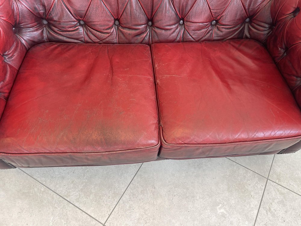 Chesterfield Red 3 Seater Sofa