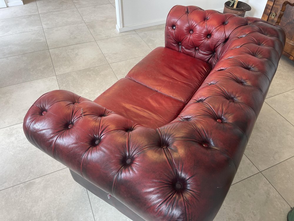 Chesterfield Red 3 Seater Sofa