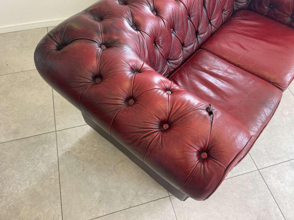 Chesterfield Red 3 Seater Sofa