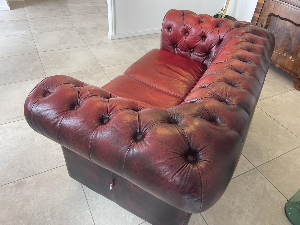 Chesterfield Red 3 Seater Sofa