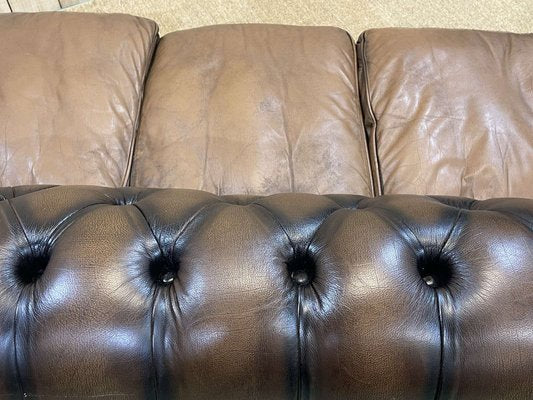 Chesterfield Sofa in Brown Leather, 1980s-QYF-1341935