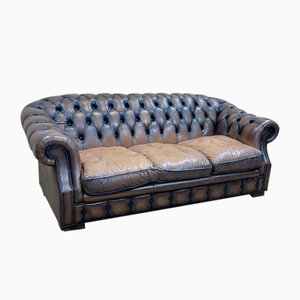 Chesterfield Sofa in Brown Leather, 1980s-QYF-1341935