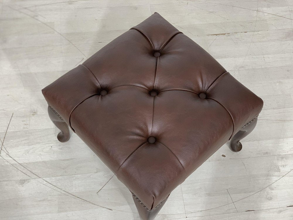 Chesterfield Stool in Dark Brown