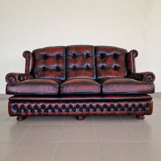 Chesterfield Suzanne Sofas in Genuine Leather, 1970, Set of 2