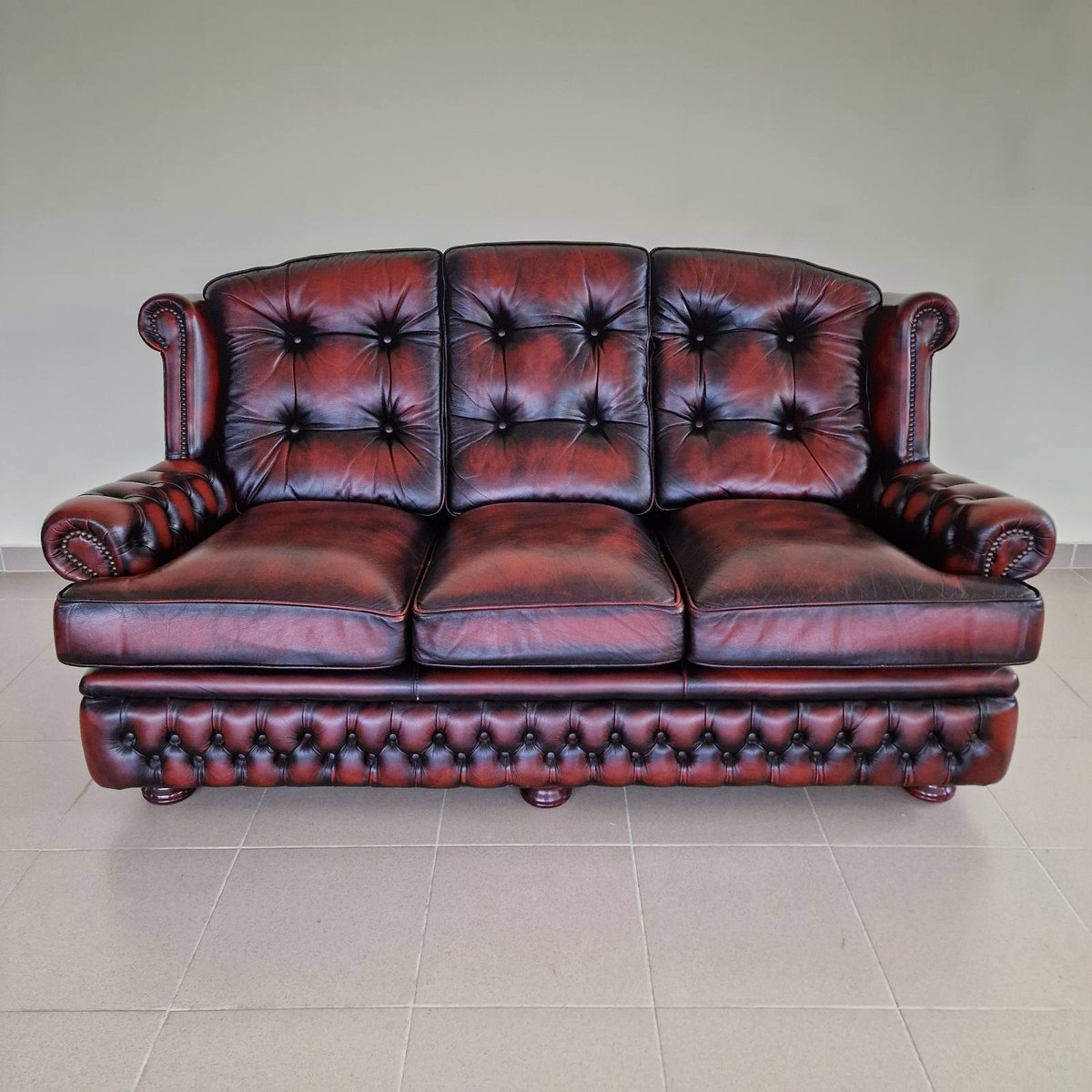 Chesterfield Suzanne Sofas in Genuine Leather, 1970, Set of 2