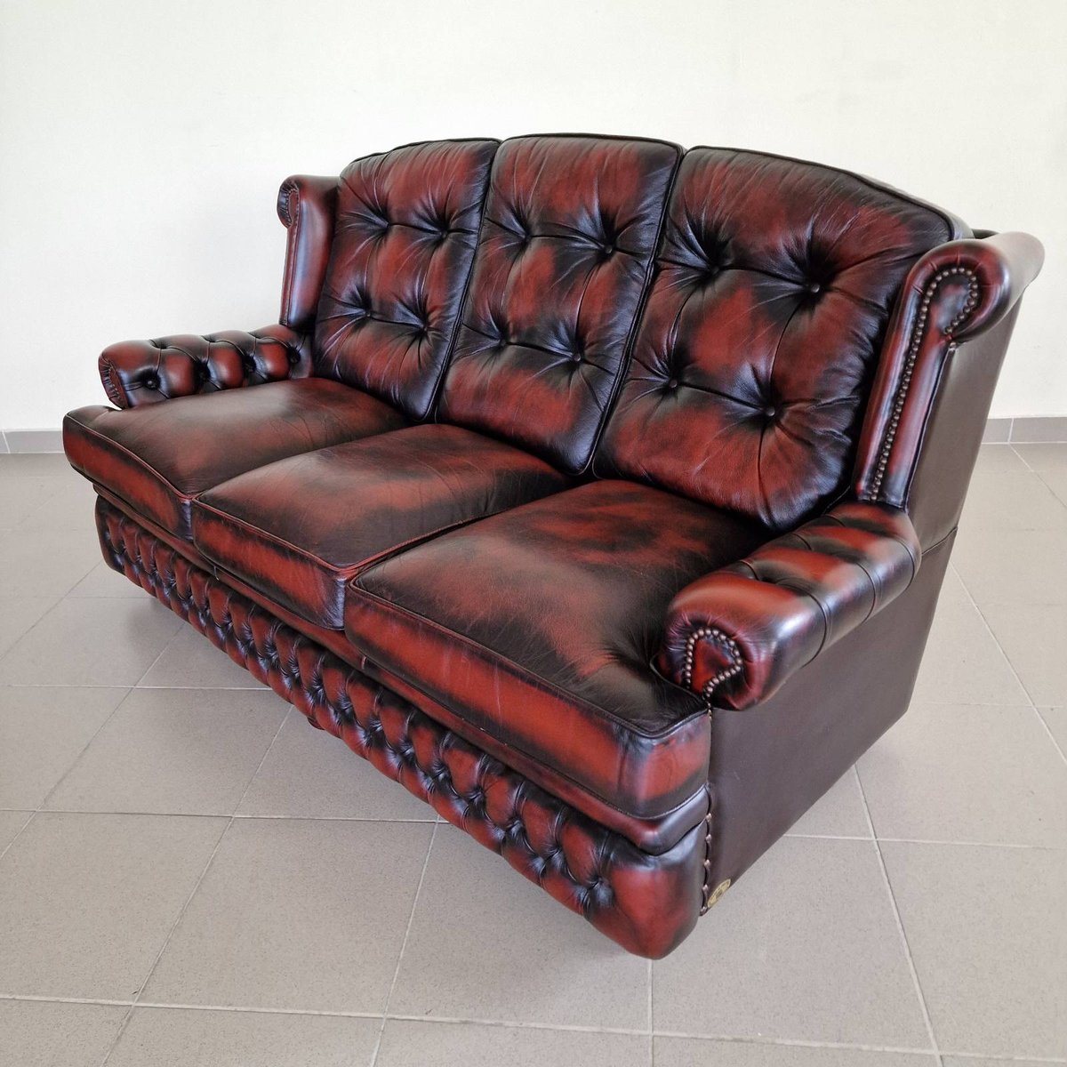 Chesterfield Suzanne Sofas in Genuine Leather, 1970, Set of 2