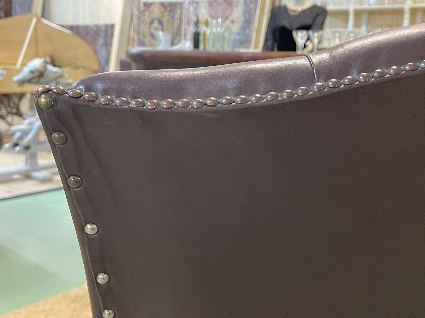 Chesterfield Wing Chair in Brown Leather, 1990s