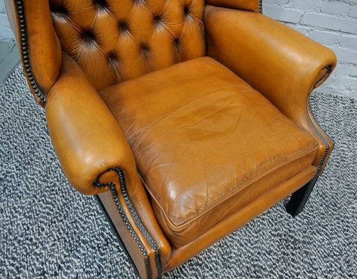 Chesterfield Wingback Armchair, England, 1960s-QFD-971832