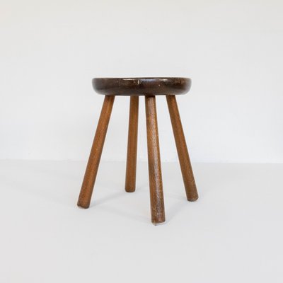 Chestnut Wood Stool, 1970s-SXX-1168221