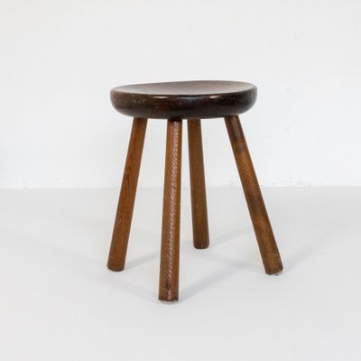 Chestnut Wood Stool, 1970s-SXX-1168221