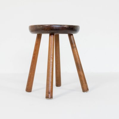 Chestnut Wood Stool, 1970s-SXX-1168221