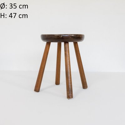 Chestnut Wood Stool, 1970s-SXX-1168221