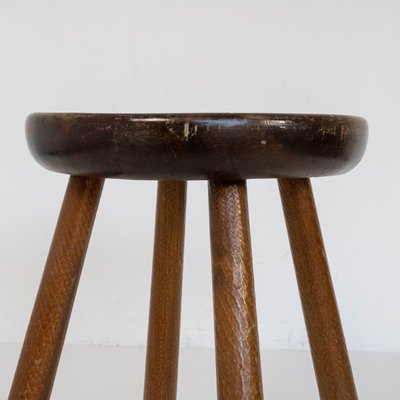 Chestnut Wood Stool, 1970s-SXX-1168221