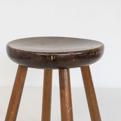 Chestnut Wood Stool, 1970s-SXX-1168221