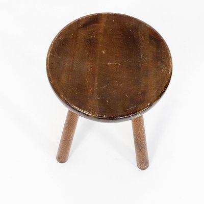 Chestnut Wood Stool, 1970s-SXX-1168221