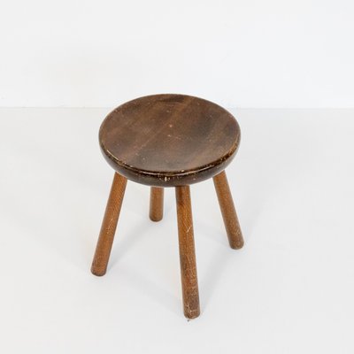 Chestnut Wood Stool, 1970s-SXX-1168221