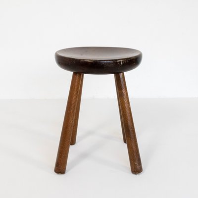 Chestnut Wood Stool, 1970s-SXX-1168221