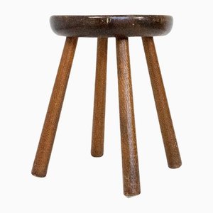 Chestnut Wood Stool, 1970s-SXX-1168221