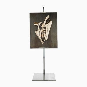 Chevalet Steel & Bronze Sculptural Floor Lamp by Fred Brouard, 1976-YJA-1348235