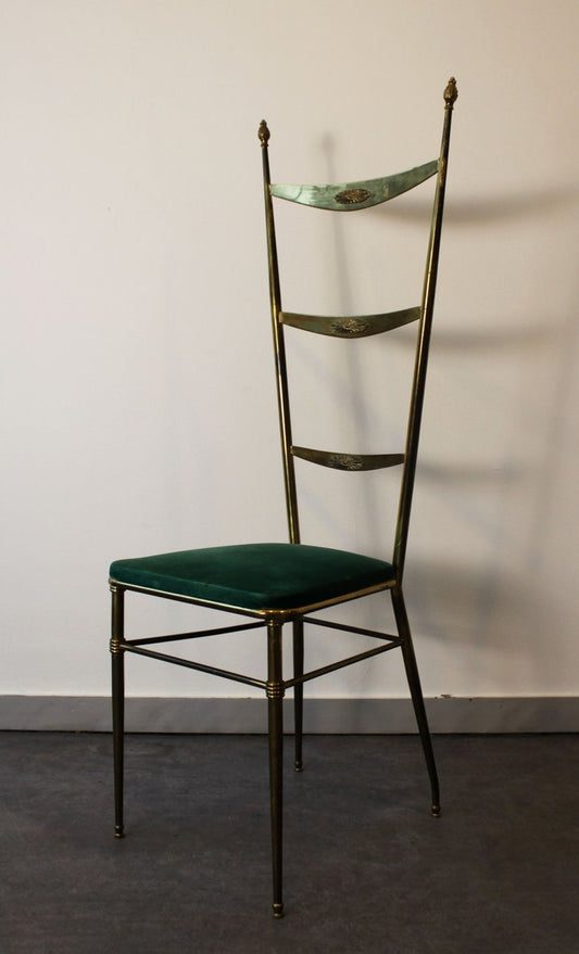 Chiavari High-Back Chair attributed to Gaetano Descalzi, Italy, 1950s