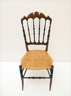 Chiavarina Chairs in Cherry Wood with Straw Seat, 1920s, Set of 4-HS-1417397