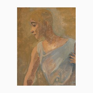 Chichio, Female Study, 1928, Oil on Wooden Plate, Framed-GPP-1125802