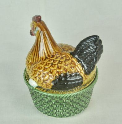 Chicken-Shaped Egg Cup with Green Base, 1970s-ROJ-2041055