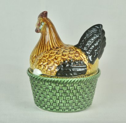 Chicken-Shaped Egg Cup with Green Base, 1970s-ROJ-2041055