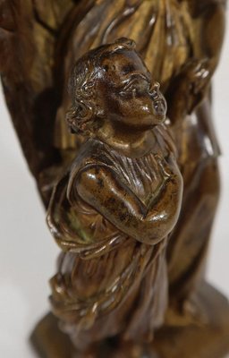 Child Led by an Angel, 1900, Patinated Bronze Sculpture-RVK-1340501