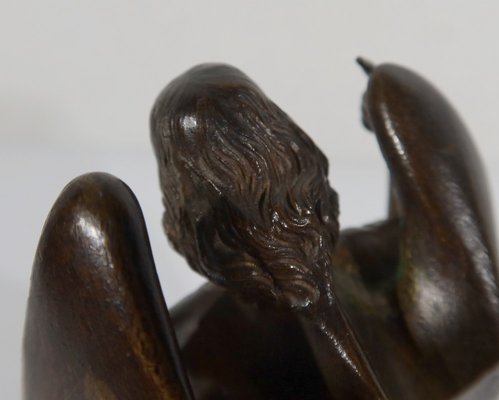 Child Led by an Angel, 1900, Patinated Bronze Sculpture-RVK-1340501